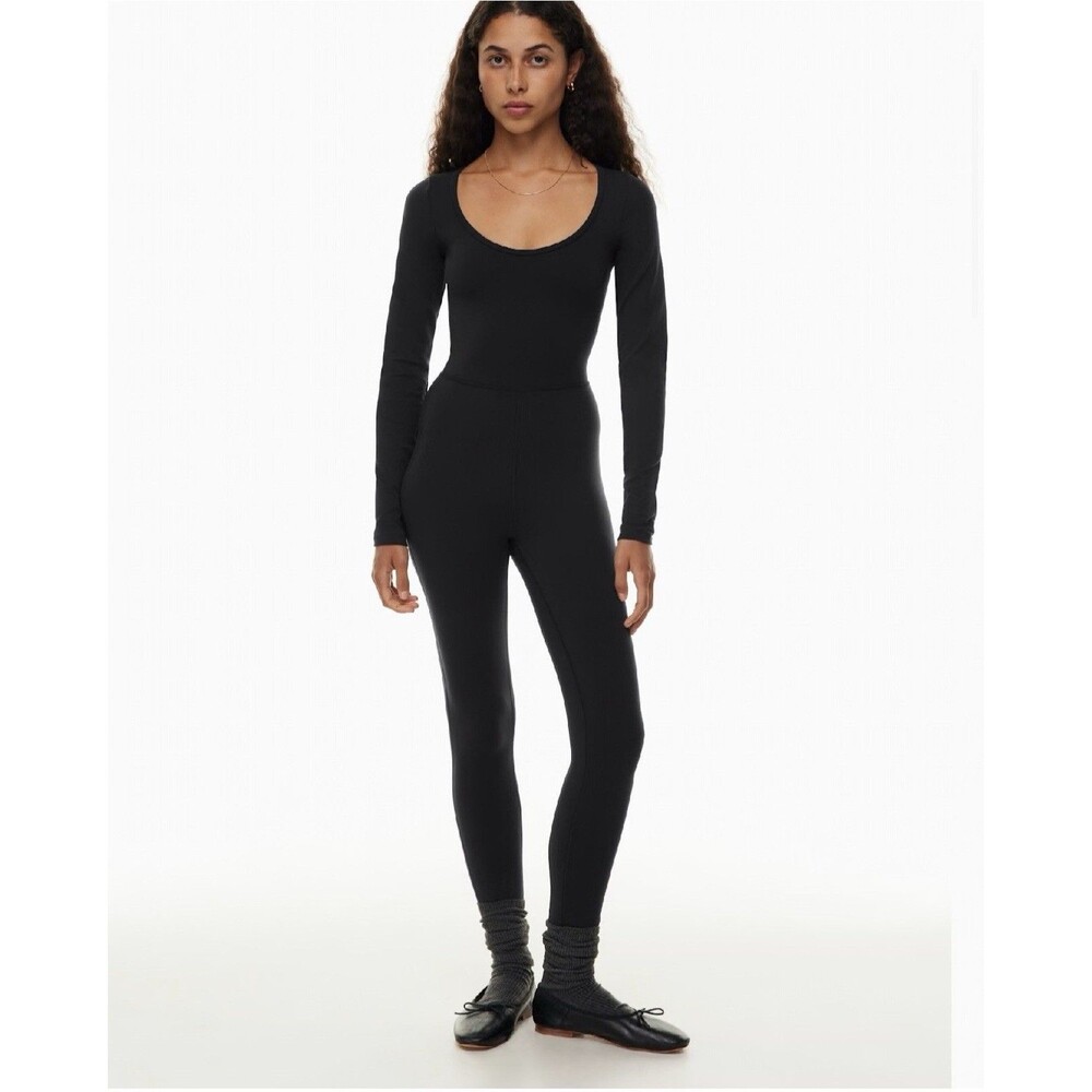 Aritzia Wilfred Free Womens Maxe Jumpsuit Scoop Neck Long Sleeve Stretch Size M